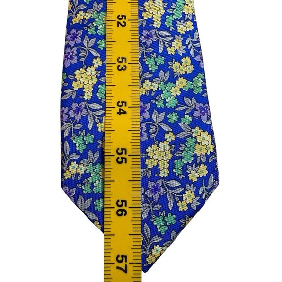 Cape Cod Neckwear 100% Silk Tie Vibrant Blue‎ Floral Print Spring Forget Me Not - Picture 8 of 9